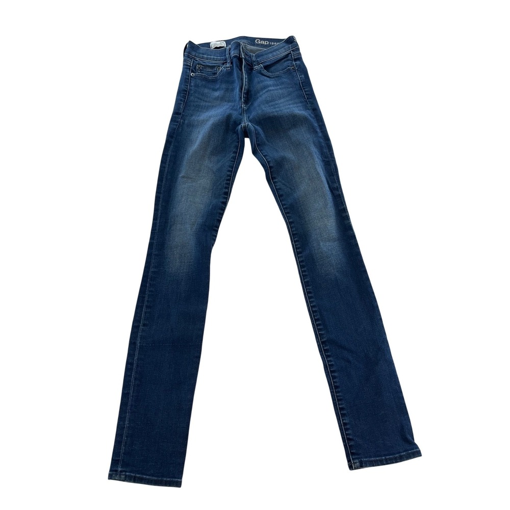 Gap 1969 Resolution Slim Straight Jeans Womens 25 Regular Dark Wash‎ Blue Denim